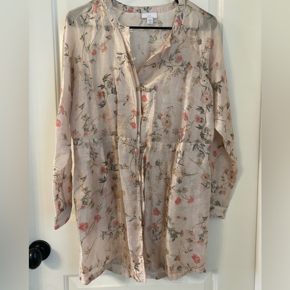 J. Jill Floral Sheer Blouse